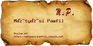 Mátyási Pamfil névjegykártya